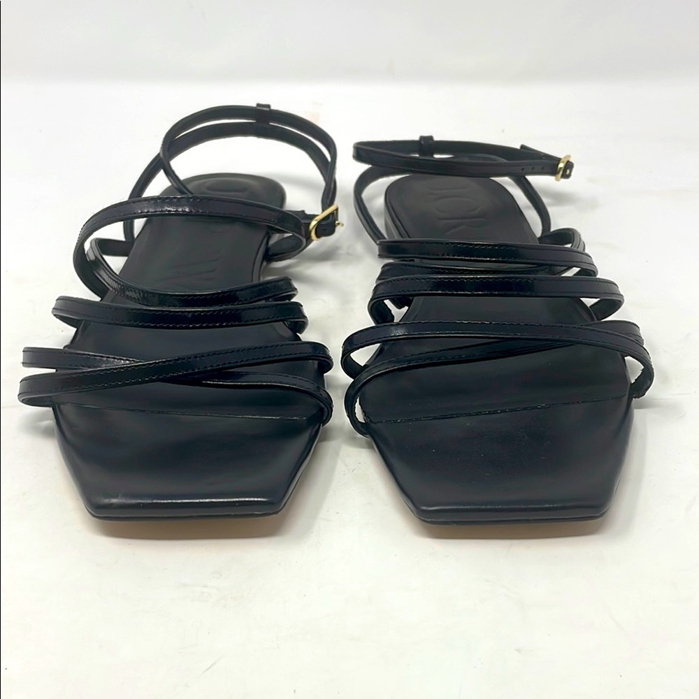 J. Crew Black Strappy Square Toe Sandals Size 9.5 Like New Condition